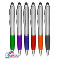 Union Printed Silver "Executive" Stylus Twist Pen with Rubber Grip